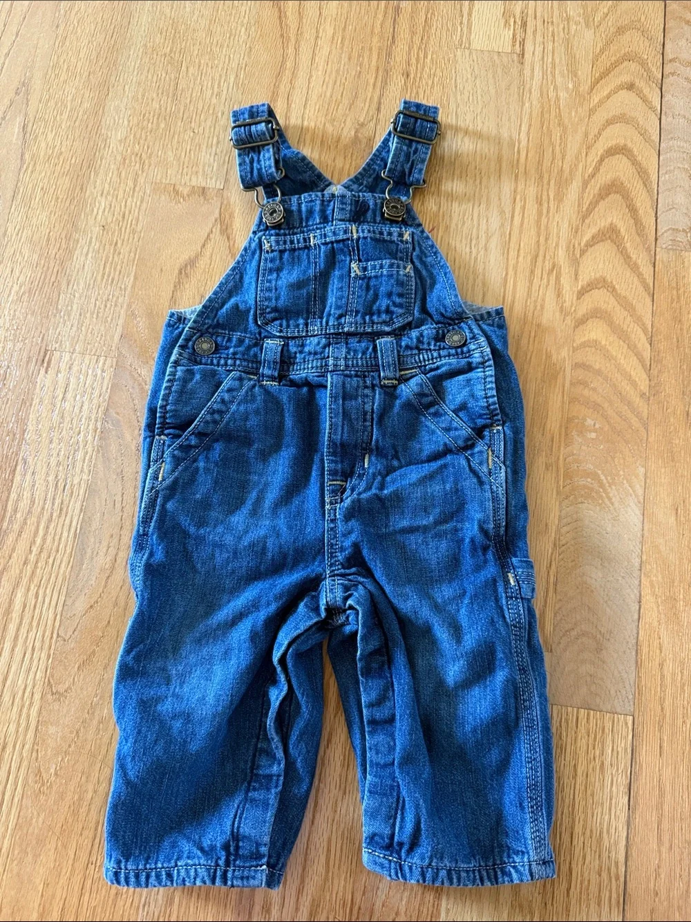 Baby Gap Boys Denim Lined Overalls Size 6-12 Months